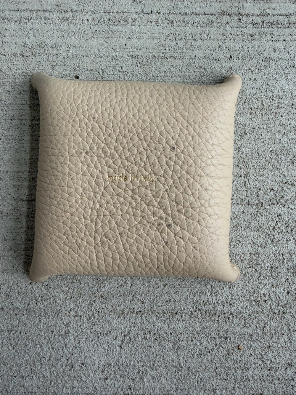 Senreve Cream Pebbled Leather Accessory Tray with Gold Foil Logo - Picture 7 of 7